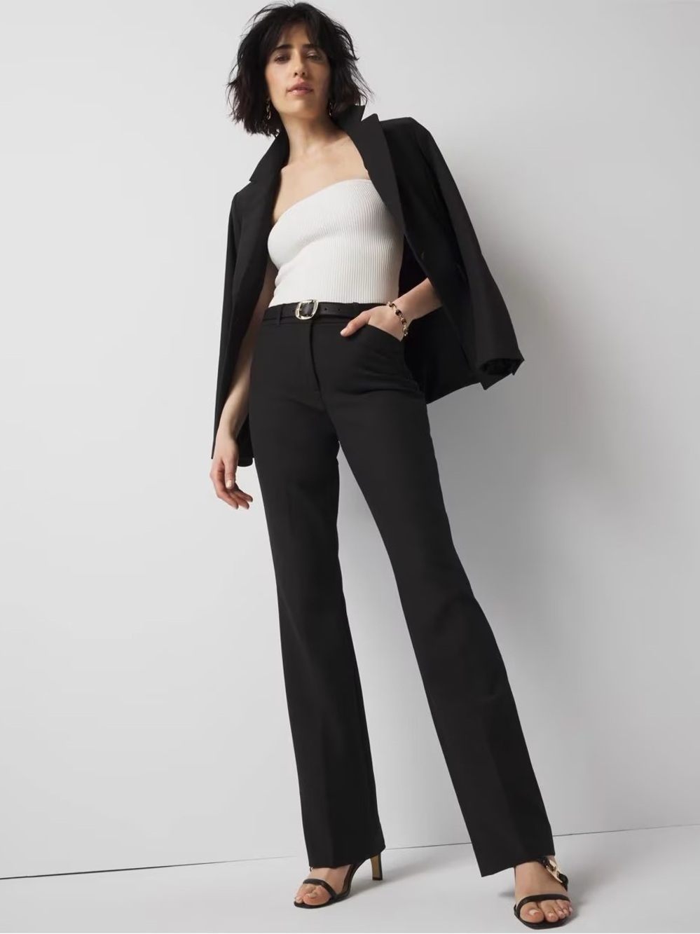 White House Black Market Black Slim Boot-Cut Dress Pants